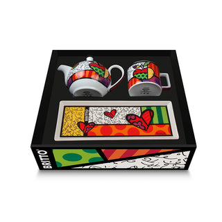 Egan Set Teira, Cappuccino Cup and Tray By Britto in Porcelain