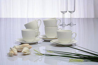 Tognana Perla servicio 6 tazas de café con platillo de porcelana