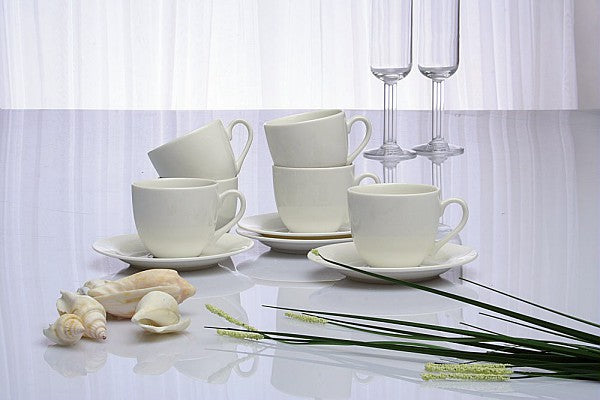 Tognana Perla service 6 coffee cups with porcelain saucer