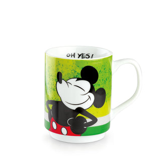 Egan Tazza Mug Impilabile Mickey I Am Verde 350 ml in Porcellana