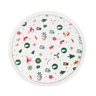 Villa Altachiara panettone plate in Porcelain Fantasy of Christmas 30 cm