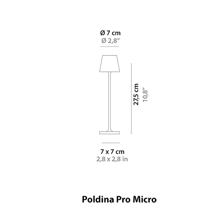 Zafferano Poldina Pro Micro Lampada da Tavolo Corten