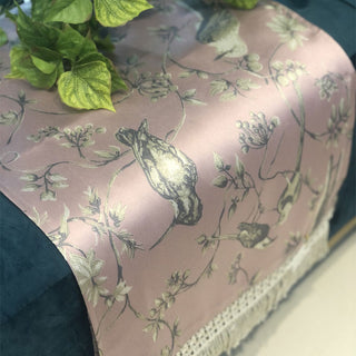 Flowers by Lena Runner in Nature Satin 110x40 cm Pink