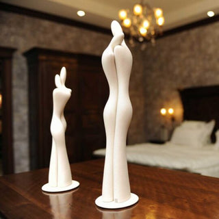 Lineasette Lovers Sculpture in Milk Stoneware H43 cm