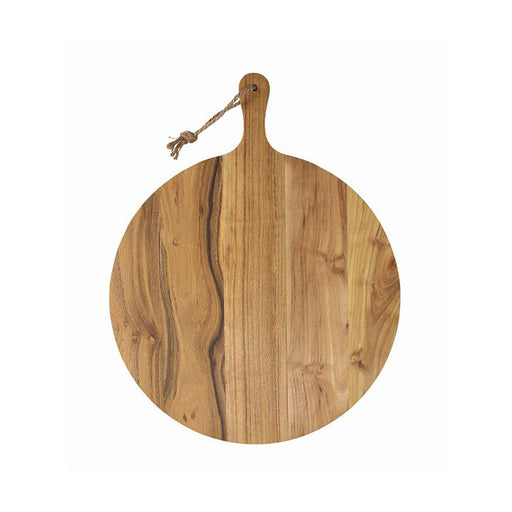 Vintorio Round Wooden Cheese Board with Handle and Cheese Knives