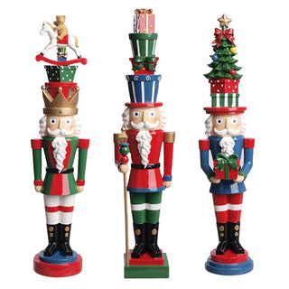 Timstor Soldado Cascanueces con árbol de Navidad y regalos Al. 52 cm