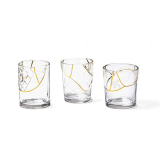 Seletti Bicchiere Acqua Kintsugi in Vetro H10,5 D7,6 cm