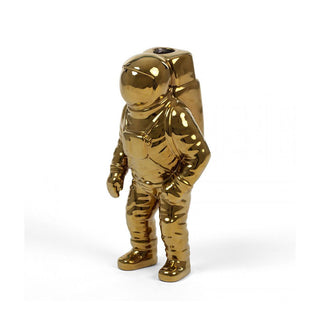 Seletti Cosmic Diner Starman - Jarrón de porcelana Al. 28 cm Oro