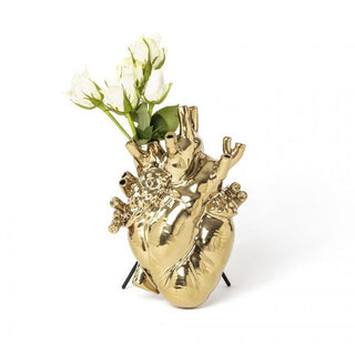 Seletti Love in Bloom Vase in Fiberglass H25 cm Gold