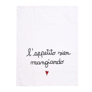 Simple Day Linen tea towel Appetite comes with eating 50x68 cm