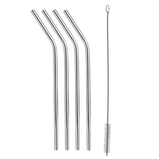 Tescoma Set of 4 My Drink Steel Straws with Cleaning Brush