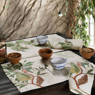 The Napking Loma Juego de desayuno de 8 piezas de lino floral