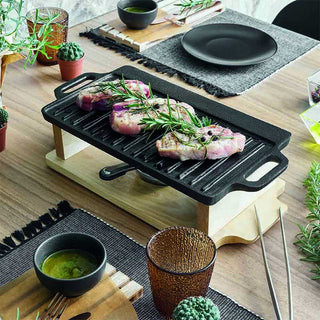 Tognana Grill Plate with Fusion Taste Wood Base 37x23 cm