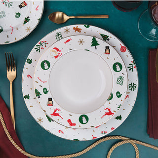 Villa Altachiara Dinner Service in Porcelain Fantasia of Christmas 18 pieces