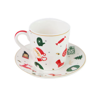 Villa Altachiara Set of 6 coffee cups in Christmas Fantasy Porcelain