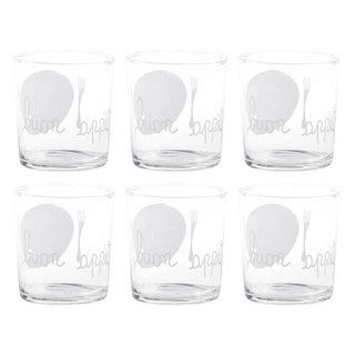 Simple Day Set of 6 Bon Appetit Water Glasses 35.5 cl