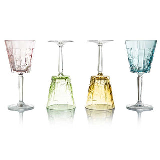 Feeling Set of 6 Vesuvius Multicolor Glass Goblets