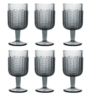 Andrea Fontebasso set of 6 Lara Gray Weaving Wine Glasses 350 ml