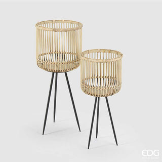 EDG Enzo de Gasperi Set 2 Tripod Bamboo Baskets