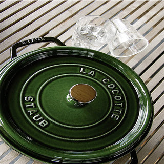 Staub round cocotte Basil green 28 cm