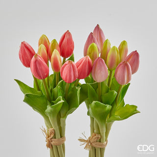 EDG Enzo De Gasperi Set 2 Bouquet with 18 Pink and Fuchsia Tulip Buds