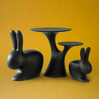 Qeeboo Tavolino Albero dei Conigli Nero H75 cm