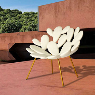 Qeeboo Armchair Filicudi White and Brass
