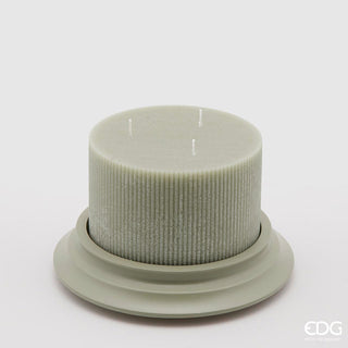 EDG Enzo De Gasperi Doric Candle With Mint Green Plate H10 cm