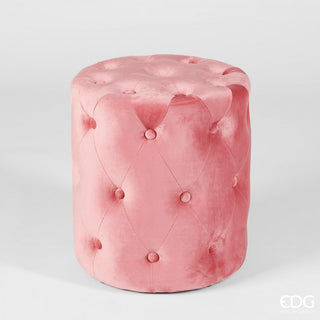 EDG Enzo De Gasperi Pouf in Pink Velvet H45 D40 cm