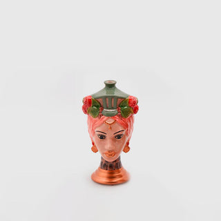 EDG Enzo De Gasperi Head Vase Sicily Pink H18 cm