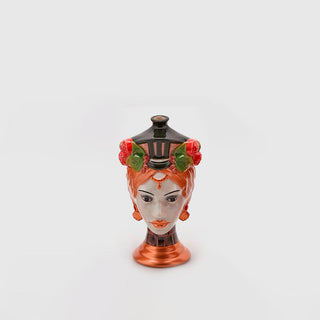 EDG Enzo De Gasperi Head Vase Sicily Gold H18 cm