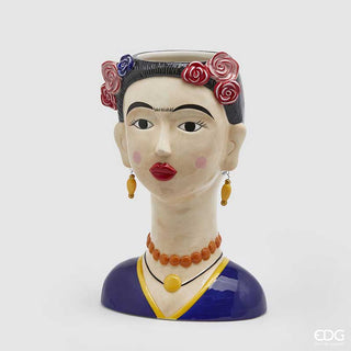 EDG Enzo de Gasperi Vaso Frida Kahlo con orecchini h 32 cm