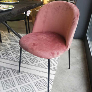 EDG Enzo de Gasperi Puzzle chair in Antique Pink velvet