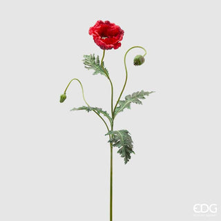 EDG Enzo De Gasperi Red Jumbo Poppy With 2 Buds 96 cm