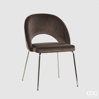 EDG Enzo de Gasperi velvet chair with open back Gray