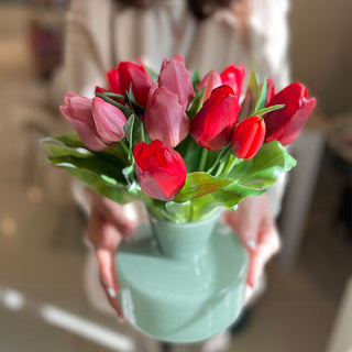 EDG Enzo De Gasperi Set 2 Bouquet Of Tulips Shades of Red H28 cm