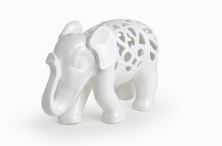 Hervit Elefante in Porcellana Traforata 45 Cm