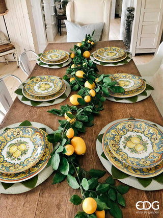EDG Enzo De Gasperi set of 14-piece porcelain lemon plates