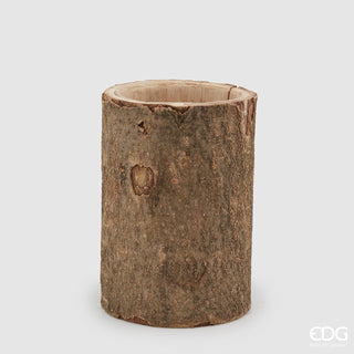 EDG Enzo De Gasperi Paulonia Vase with Bark H25 cm