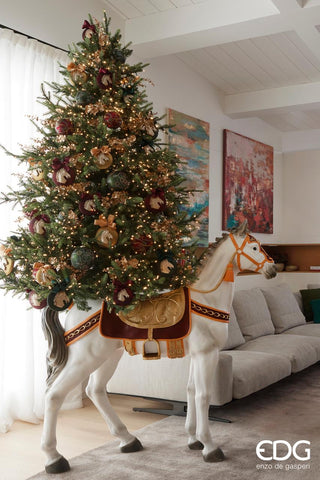 EDG Enzo de Gasperi Base per Albero di Natale Cavallo decorato 142 cm