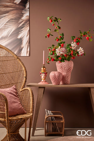 EDG Enzo De Gasperi Pink Strawberry Chakra Vase H21 cm