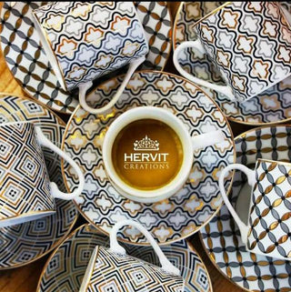 Hervit Set 6 Marrakech Porcelain Cups