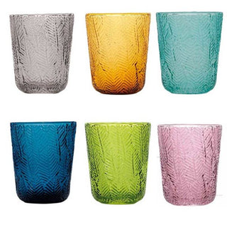 Fade Set of 6 glasses Montego glass in Multicolor paste 30cl