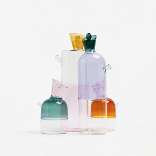 Ichendorf Milano Cruet Decanted Clear Blue and Pink