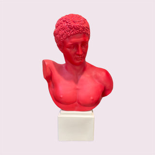 Busto de porcelana Sbordone Hermes rojo H50 cm