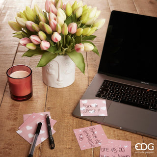 EDG Enzo De Gasperi Set 2 Bouquet with 18 Pink and Ivory Tulip Buds