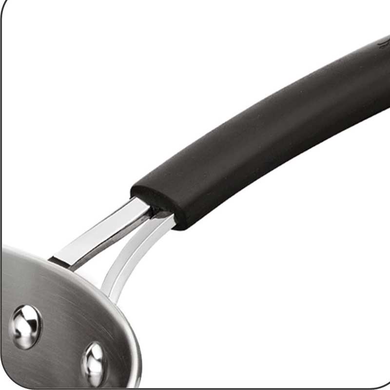 Lagostina Accademia Lagofusion steelpan van roestvrij staal 18/10 met lange handgreep, 16 cm, inductie, gas en oven, gepolijste buitenkant en binnenkant gesatineerd, klinknagel handvat, 5-laagse Lagostina Accademia Lagofusion steelpan van roestvrij staal 18/10 met lange handgreep, 16 cm, inductie, gas en oven, gepolijste buitenkant en binnenkant gesatineerd, klinknagel handvat, 5-laagse