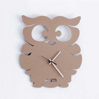 Arti e Mestieri Beige Owl Clock 34x30 cm