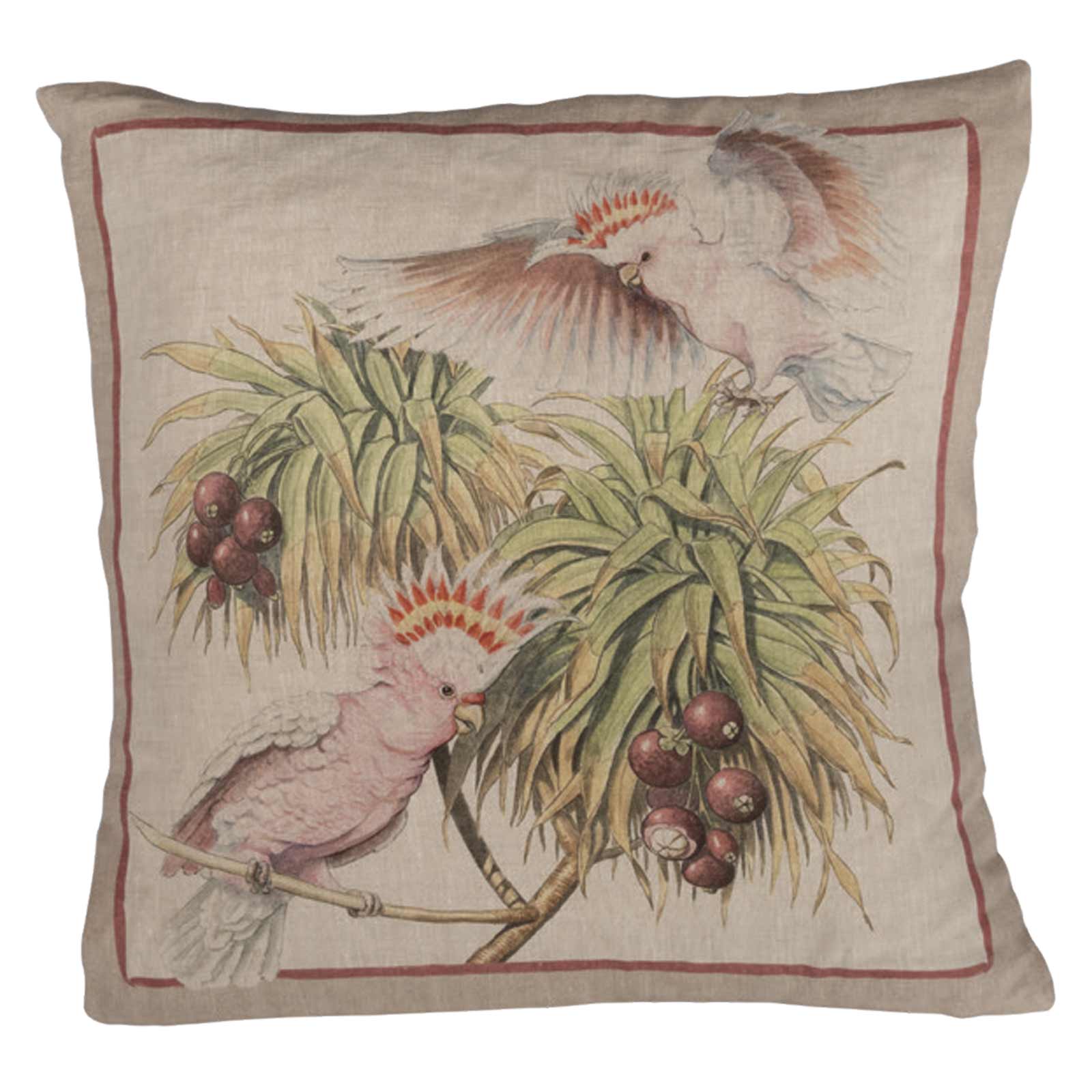 Tessitura Toscana Telerie Papagei Leinenkissen und Kissenbezug 55x55 c – Le Gioie