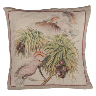 Tessitura Toscana Telerie Parrot Linen Cushion and Pillowcase 55x55 cm